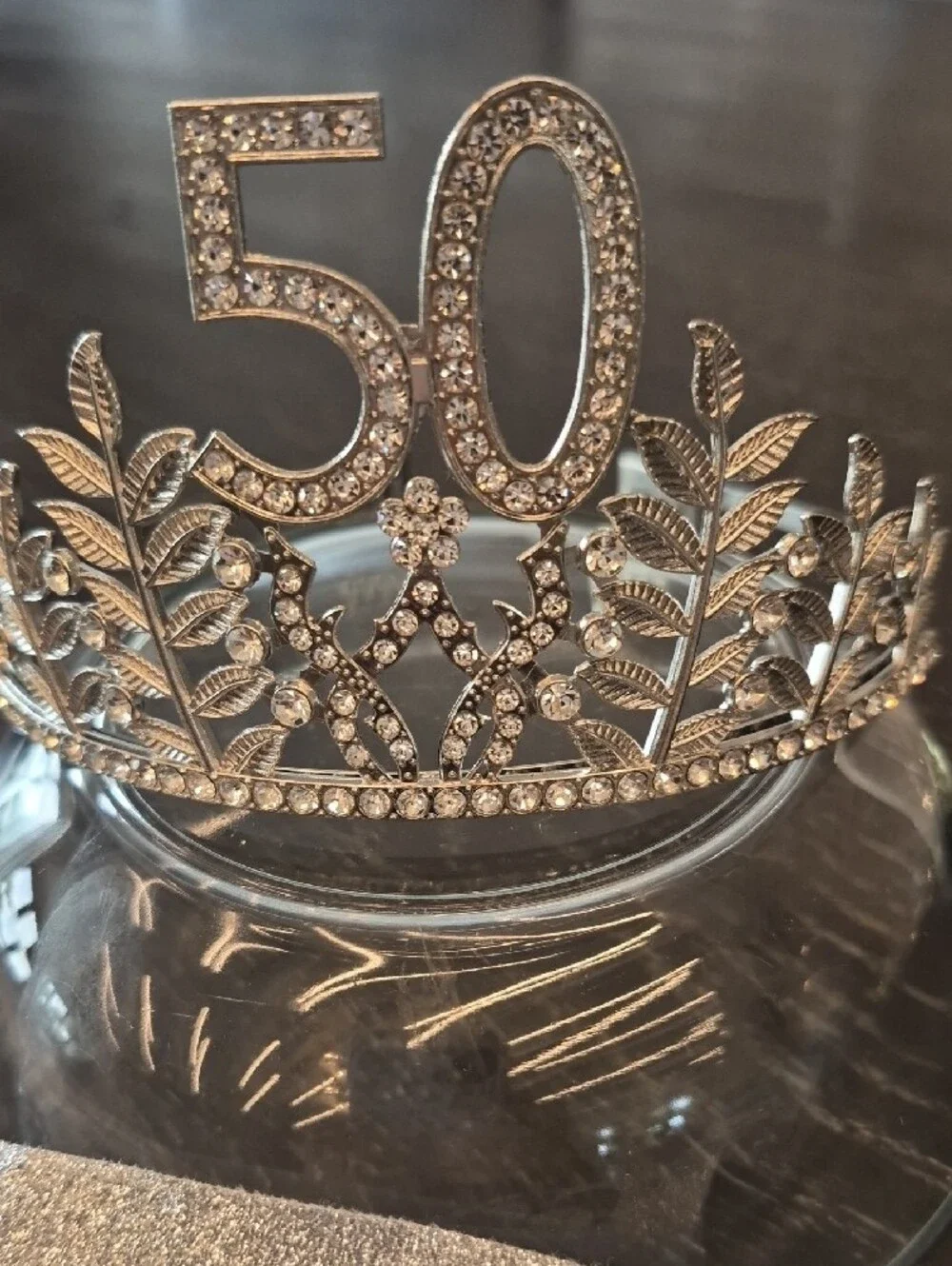 50 & Fabulous Silver Birthday Sash and Tiara Set